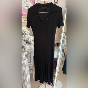Julia Jordan Black Ribbed Midi Dress
